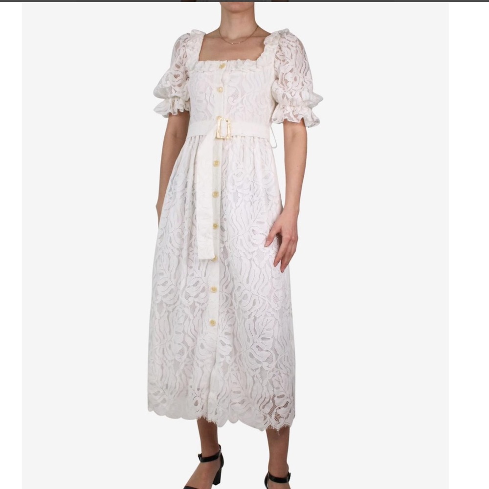 Borgo De Nor White Lace Maxi Dress Size 12